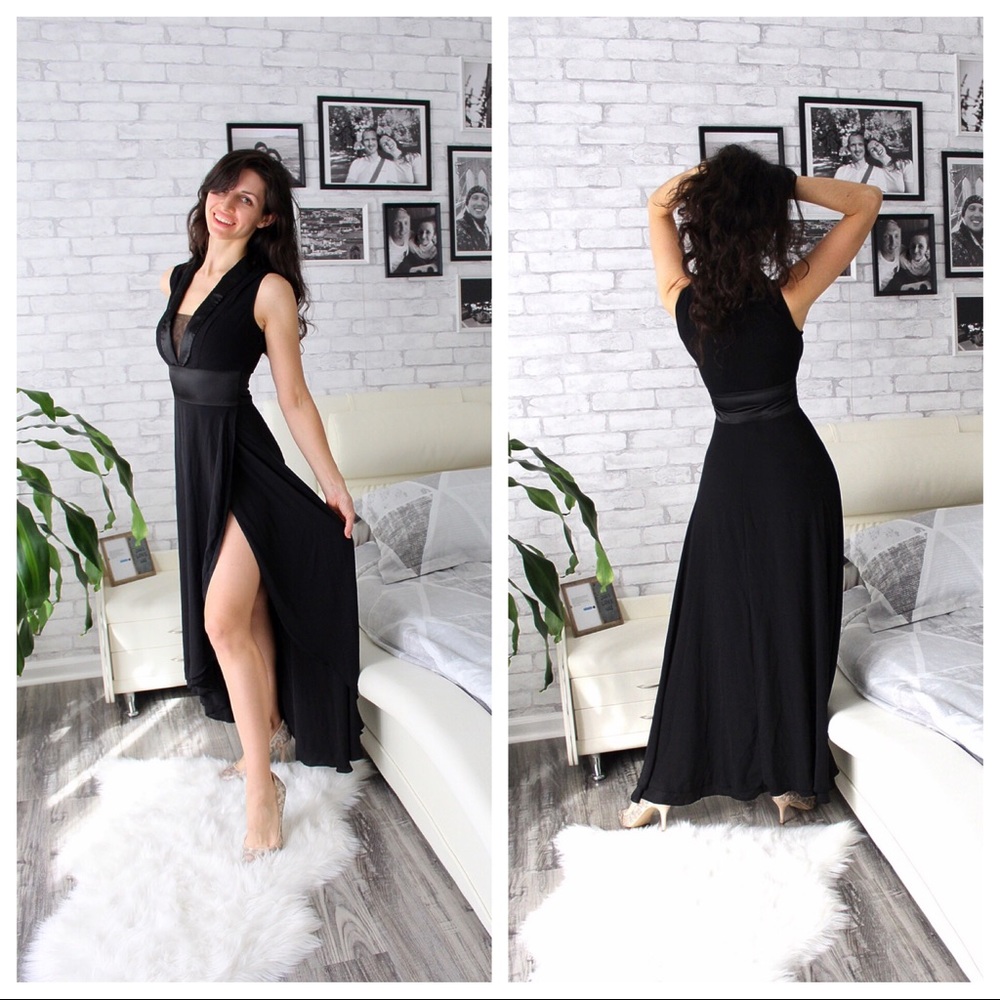 VENUS Black Tuxedo Maxi Dress Size 2 - Picture 2 of 8
